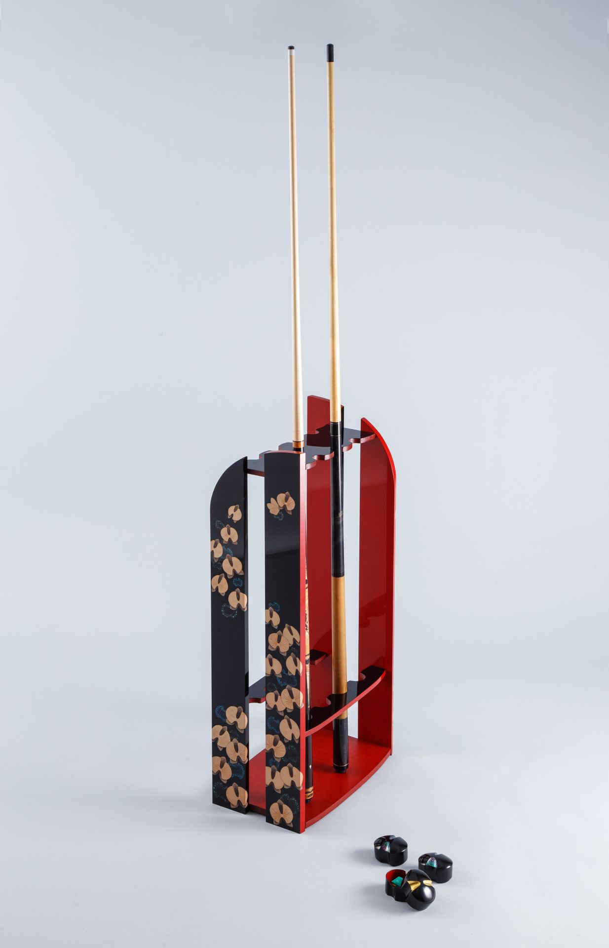 ビリヤードキューラック&チョークケース「蘭舞」